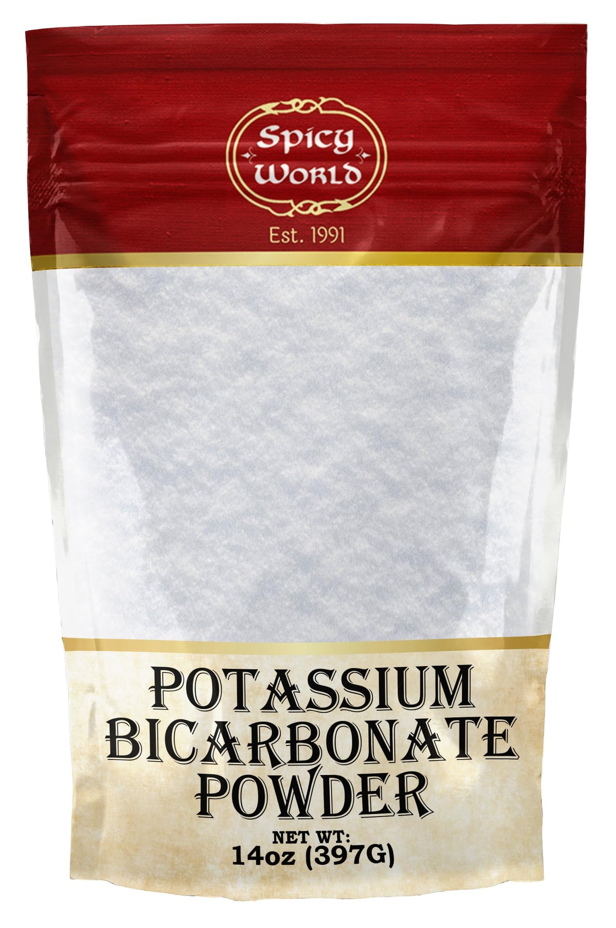 Spicy World Potassium Bicarbonate 14oz pouch front view