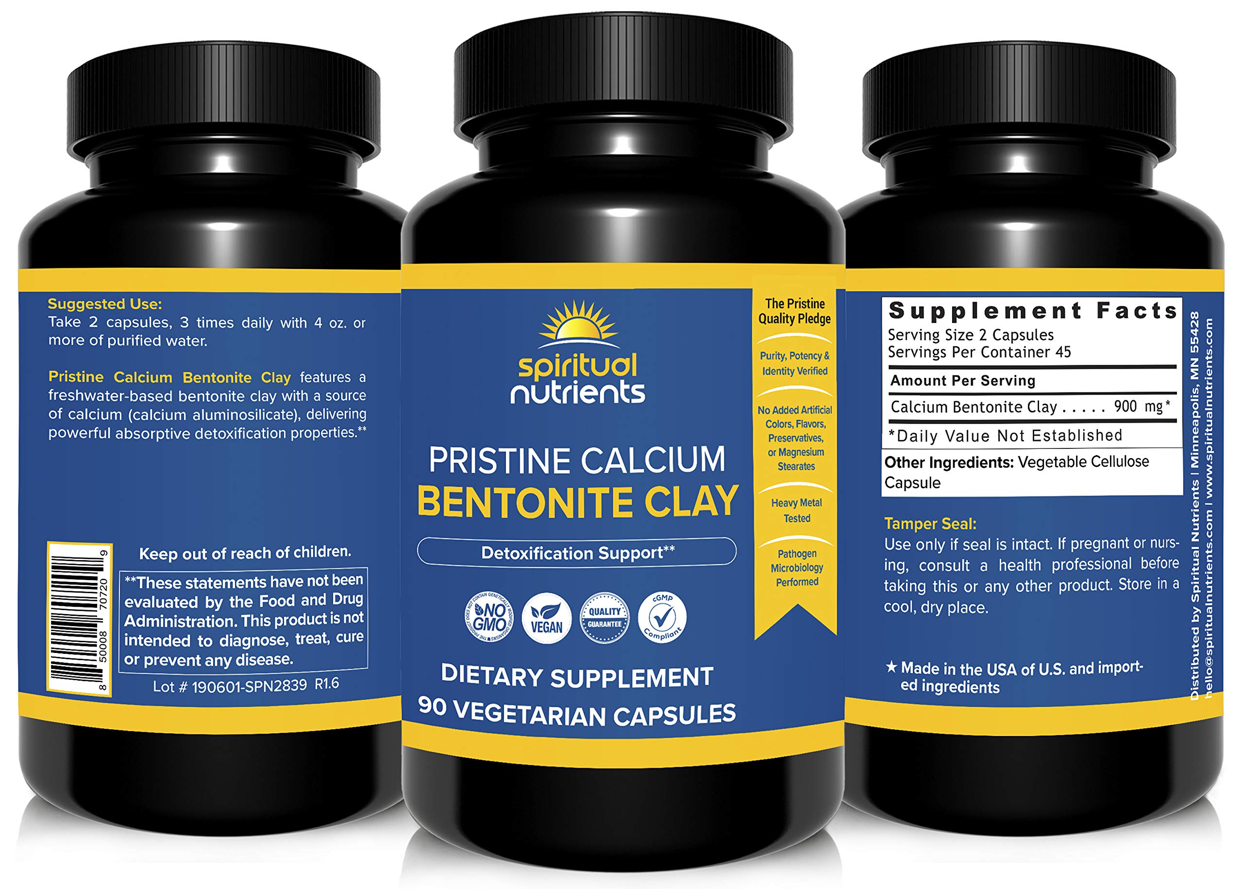 Spiritual Nutrients Calcium Bentonite Clay 68g side view