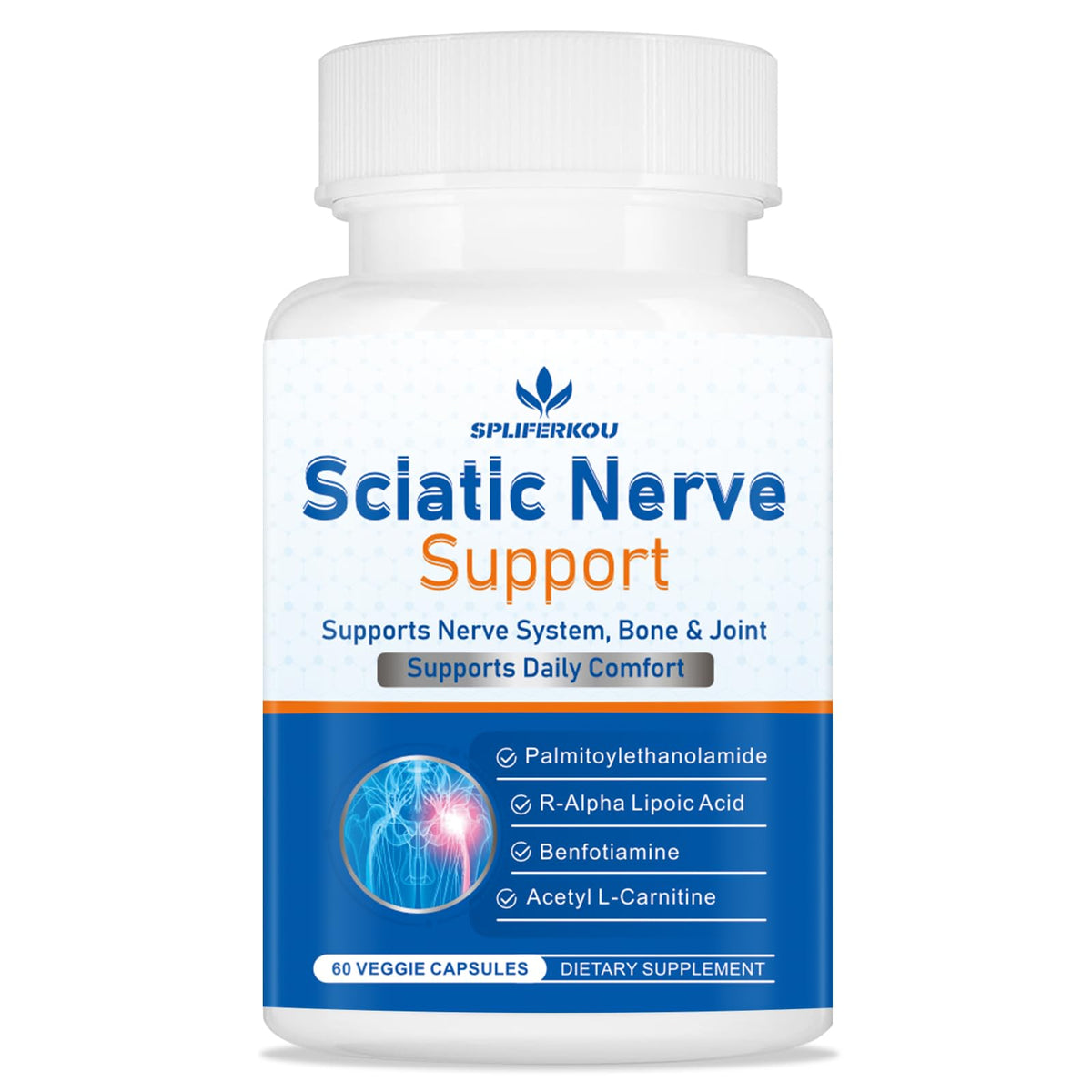 Spliferkou Alpha Lipoic Acid Sciatic Nerve Support capsules front view