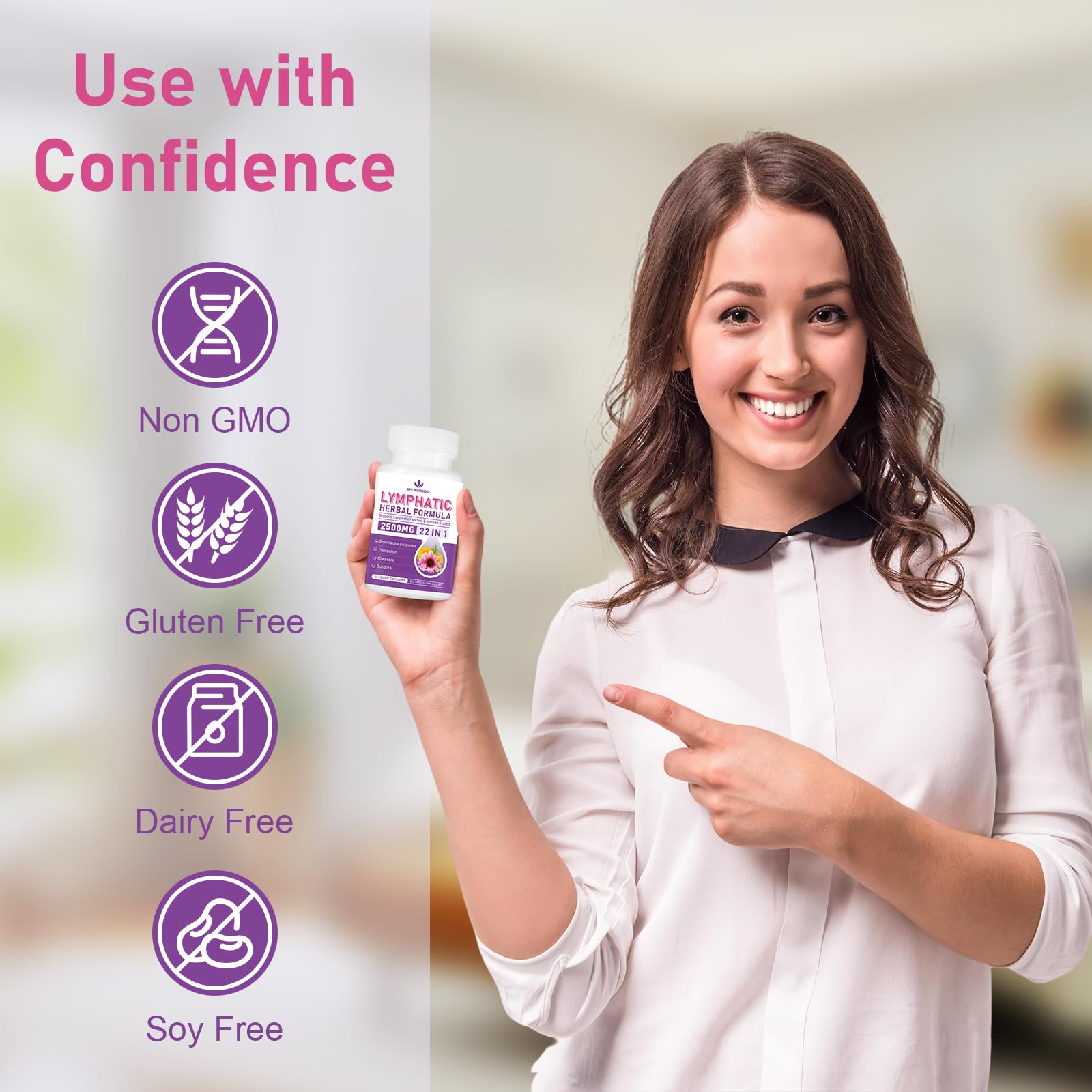 Spliferkou Echinacea Herbal Supplement bottle with a measuring spoon