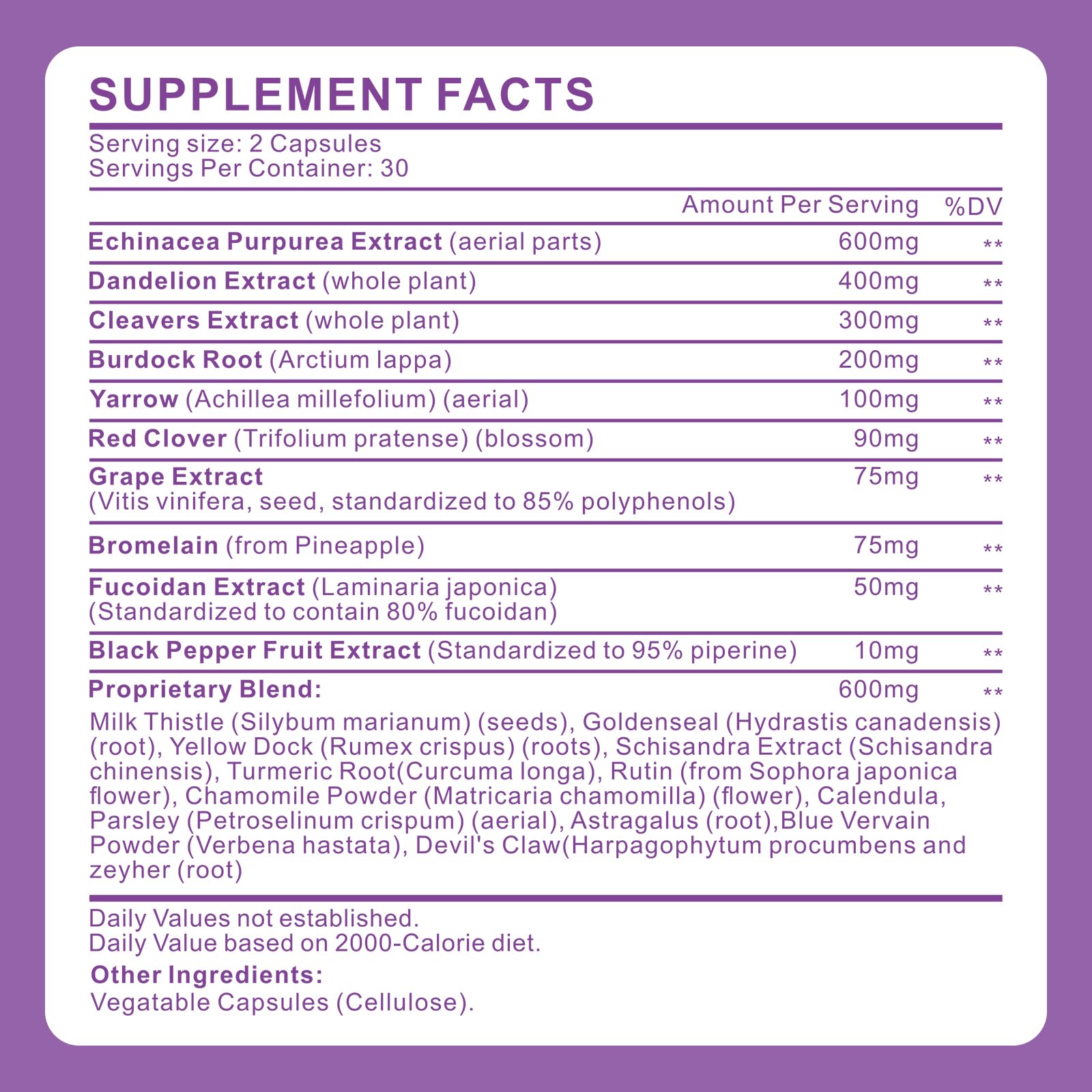 Spliferkou Echinacea Herbal Supplement capsules close-up