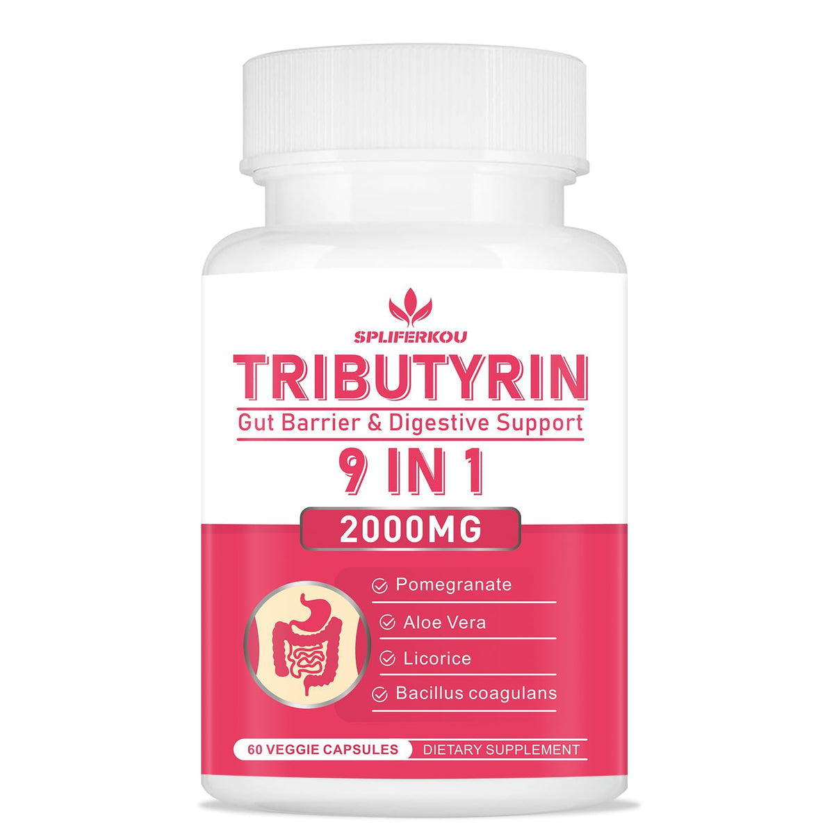 Spliferkou Tributyrate a daily routine Supplement 900mg front view