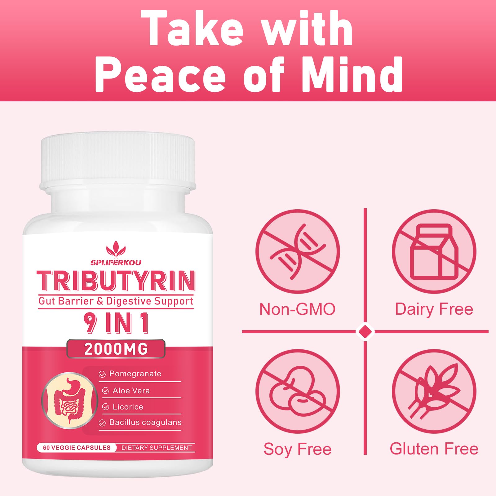 Spliferkou Tributyrate a daily routine Supplement 900mg on a table