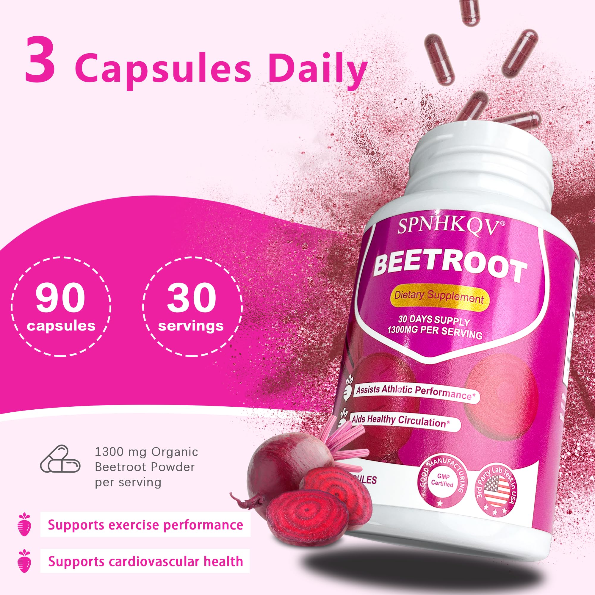 SPNHKOV Beetroot Capsules with organic beetroot powder