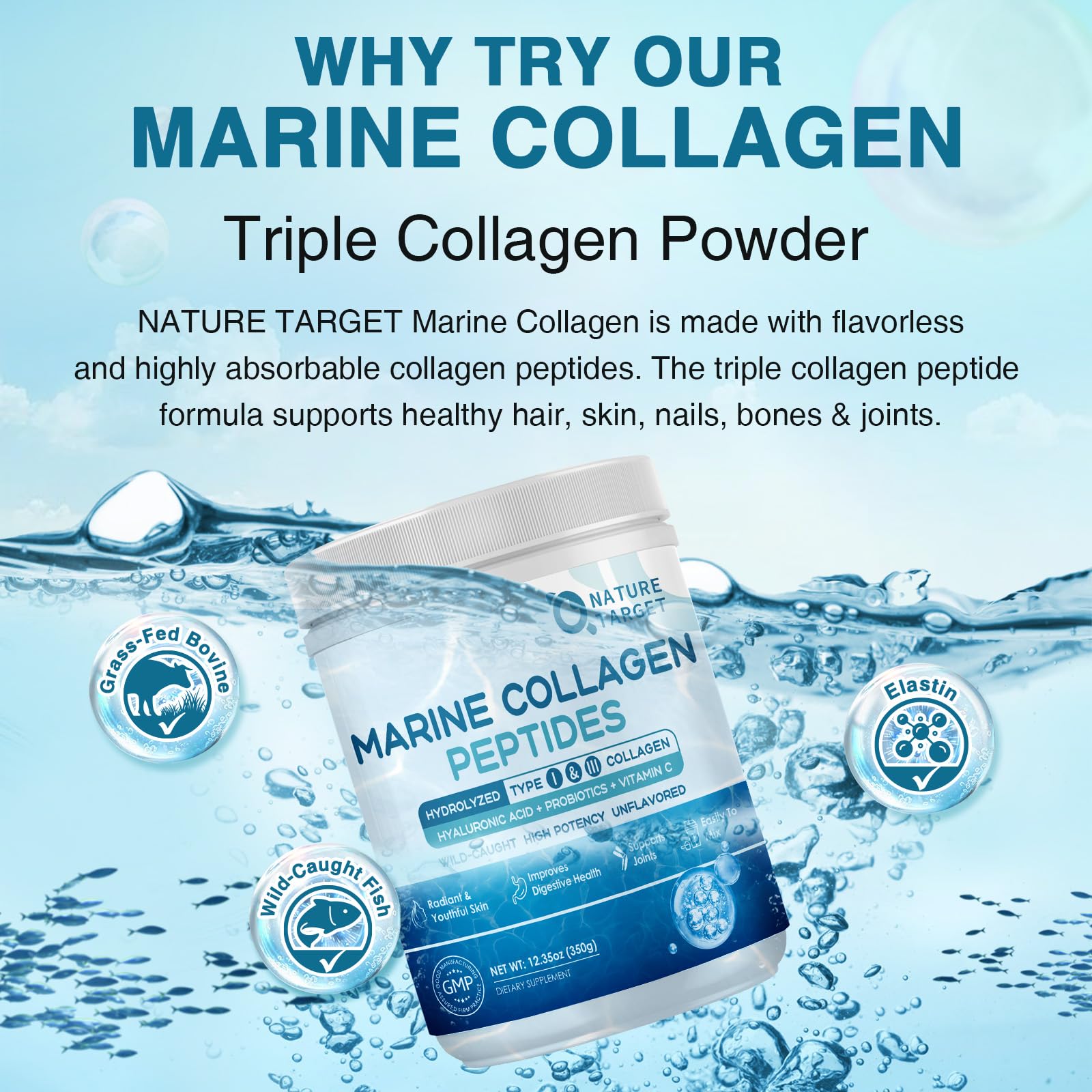 Spoon included with NATURE TARGET Marine Collagen Peptides