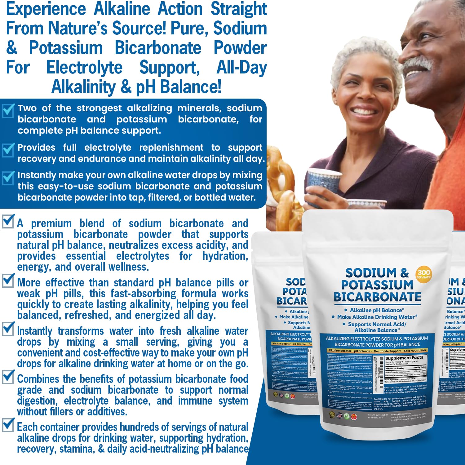 Spoon measuring out Kidney Restore Potassium Bicarbonate Powder