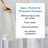 Spoonful of Designs for Health MagCitrate Powder in a glass of water