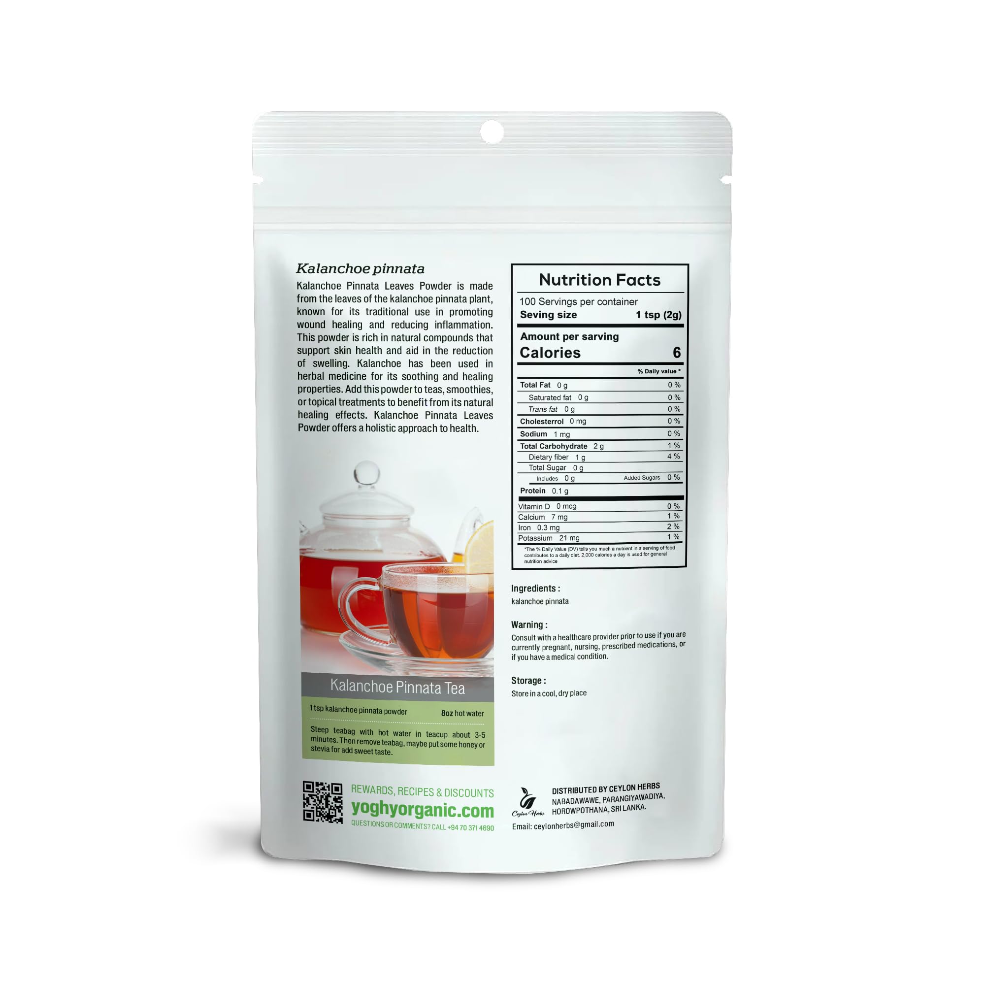 Spoonful of Generic Kalanchoe Pinnata Leaves Powder