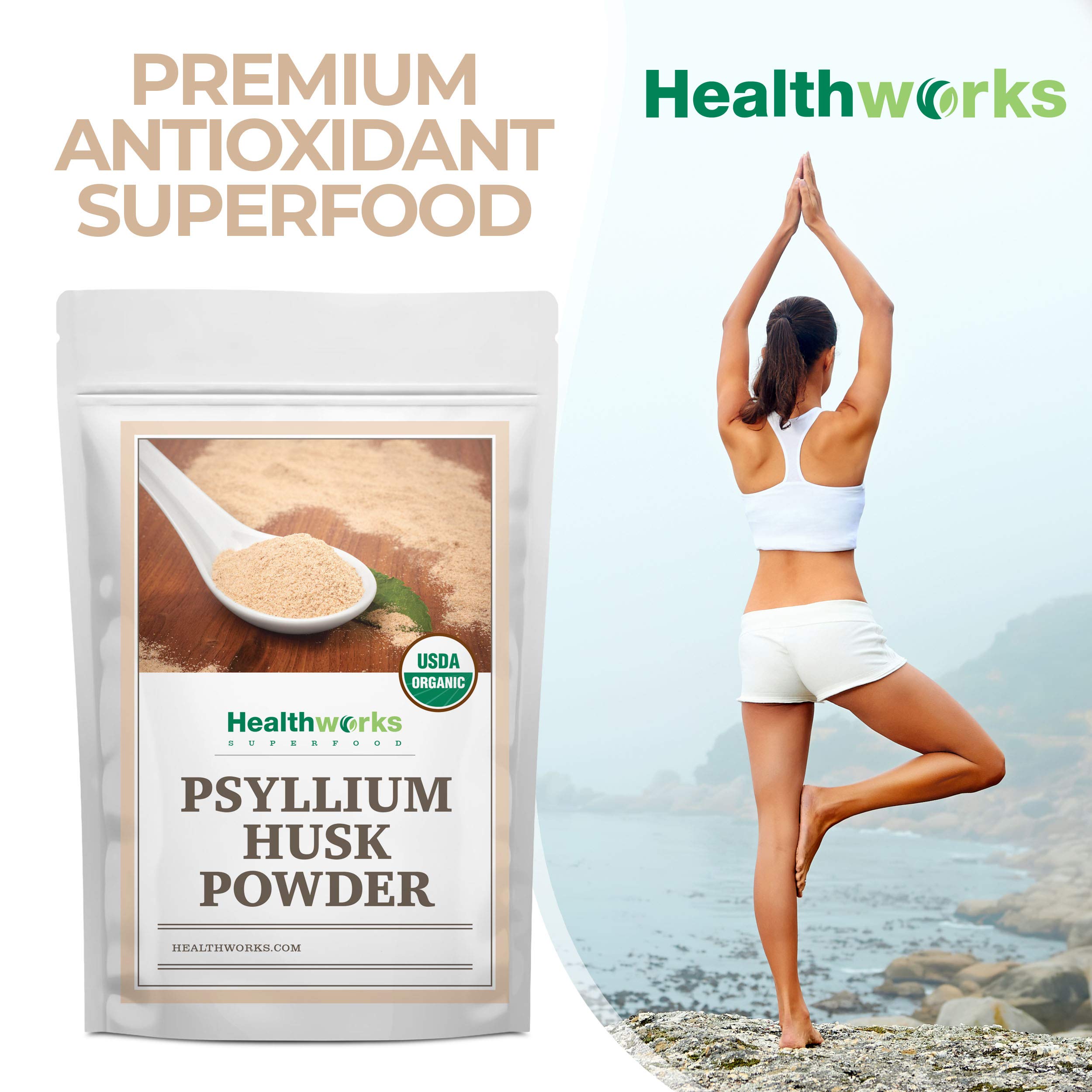 Spoonful of Healthworks Superfoods Organic Psyllium Husk Powder