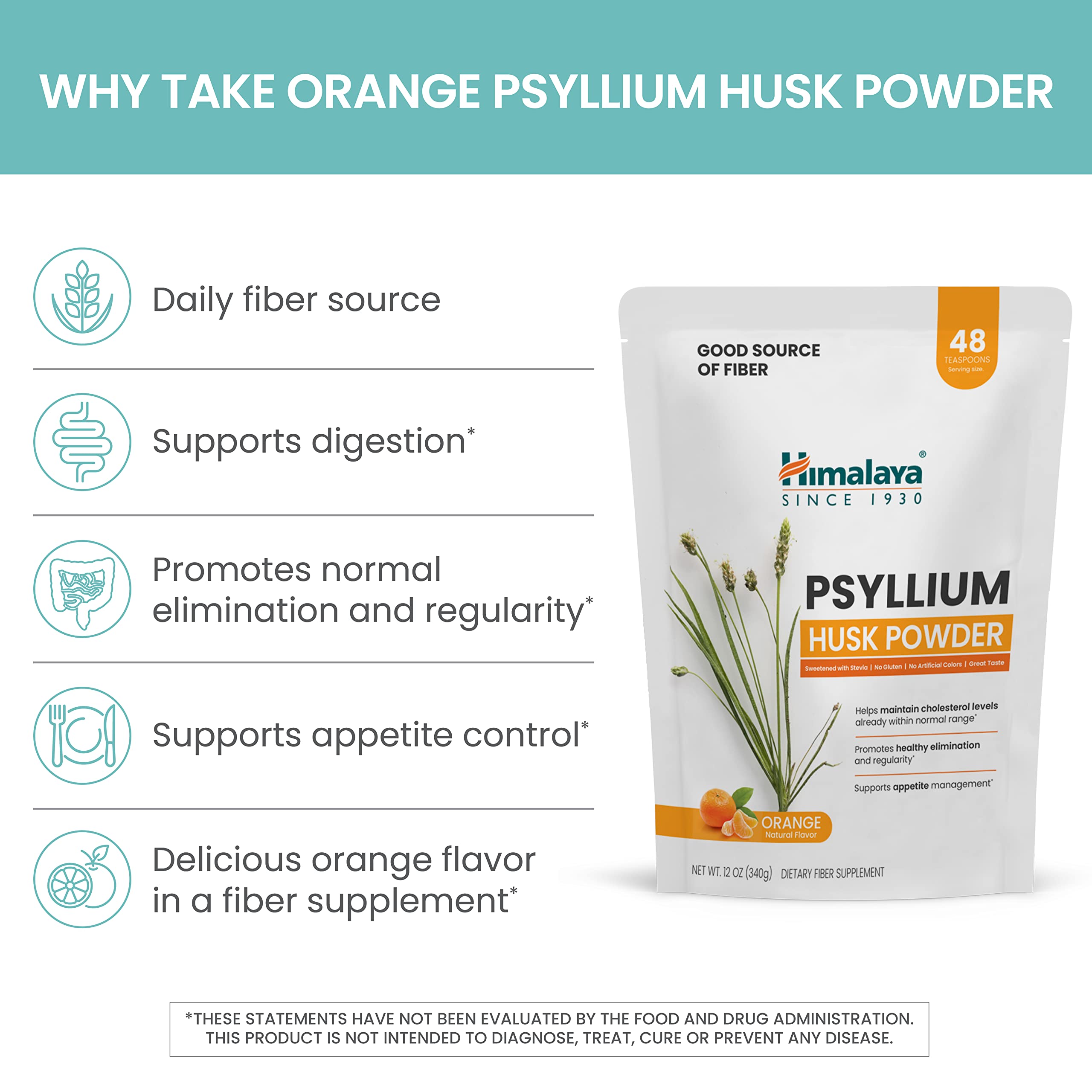 Spoonful of Himalaya Psyllium Husk Powder on a wooden table