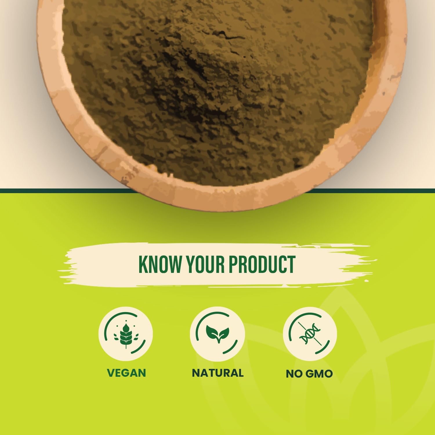 Spoonful of MAPL Pure Amla Powder on a wooden table