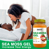 Spoonful of MAX FIT Sea Moss Gel on a wooden table