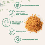 Spoonful of Micro Ingredients Bee Pollen Granules on a wooden table