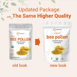 Spoonful of Micro Ingredients Organic Bee Pollen Granules on a wooden table
