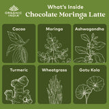 Spoonful of ORGANIC INDIA Chocolate Moringa Latte powder