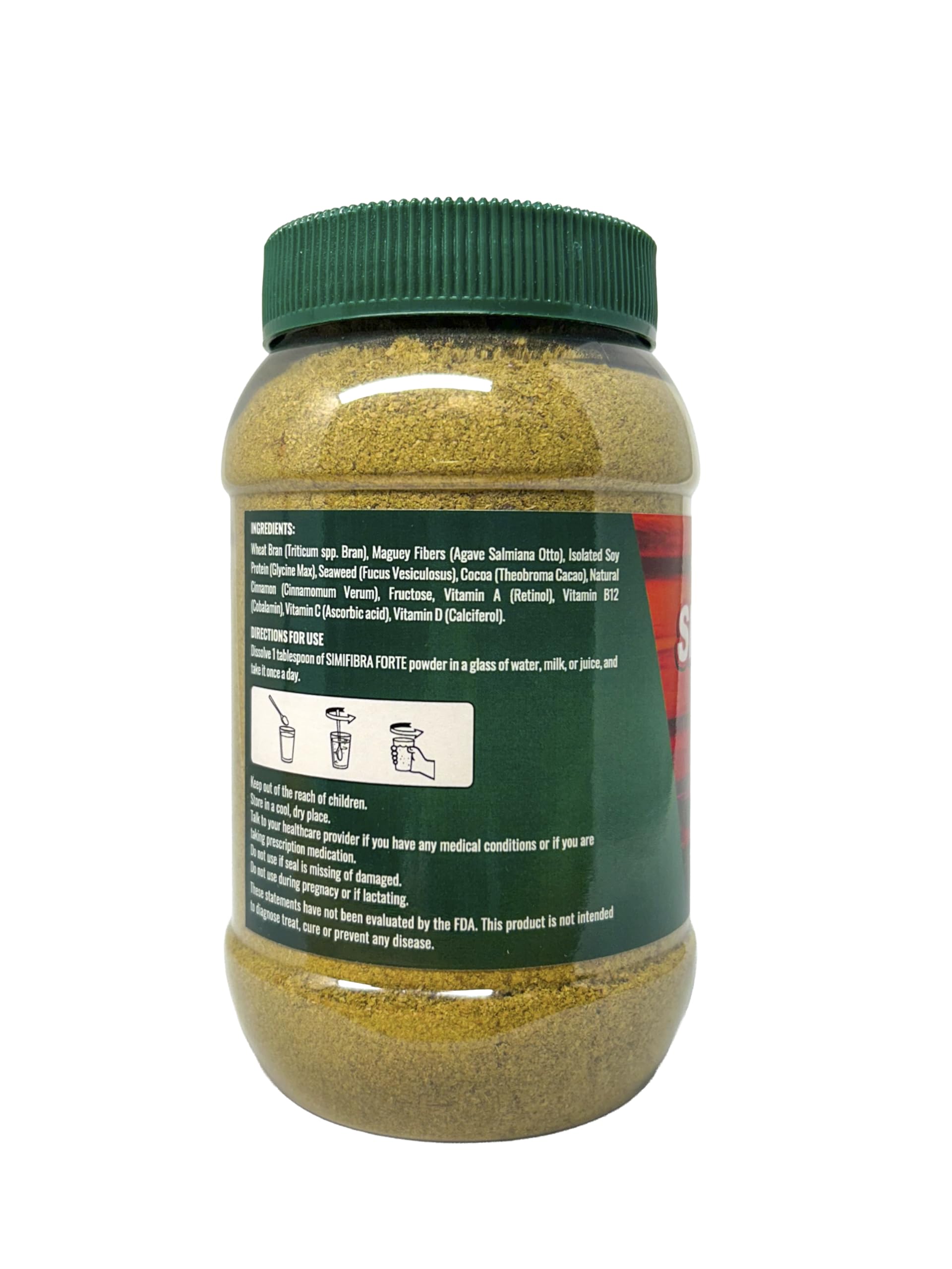 Spoonful of SIMIFIBRA FORTE Prebiotic Powder on a table
