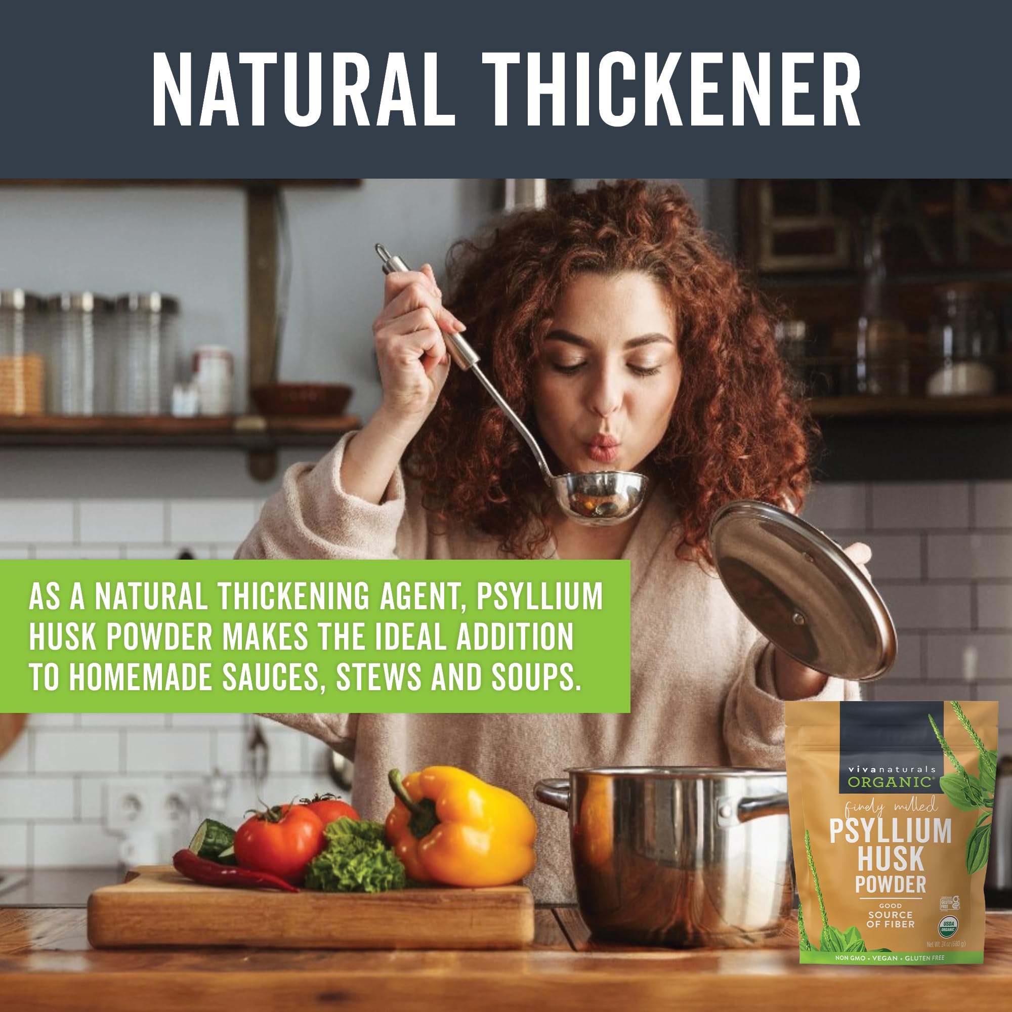 Spoonful of Viva Naturals Psyllium Husk Powder