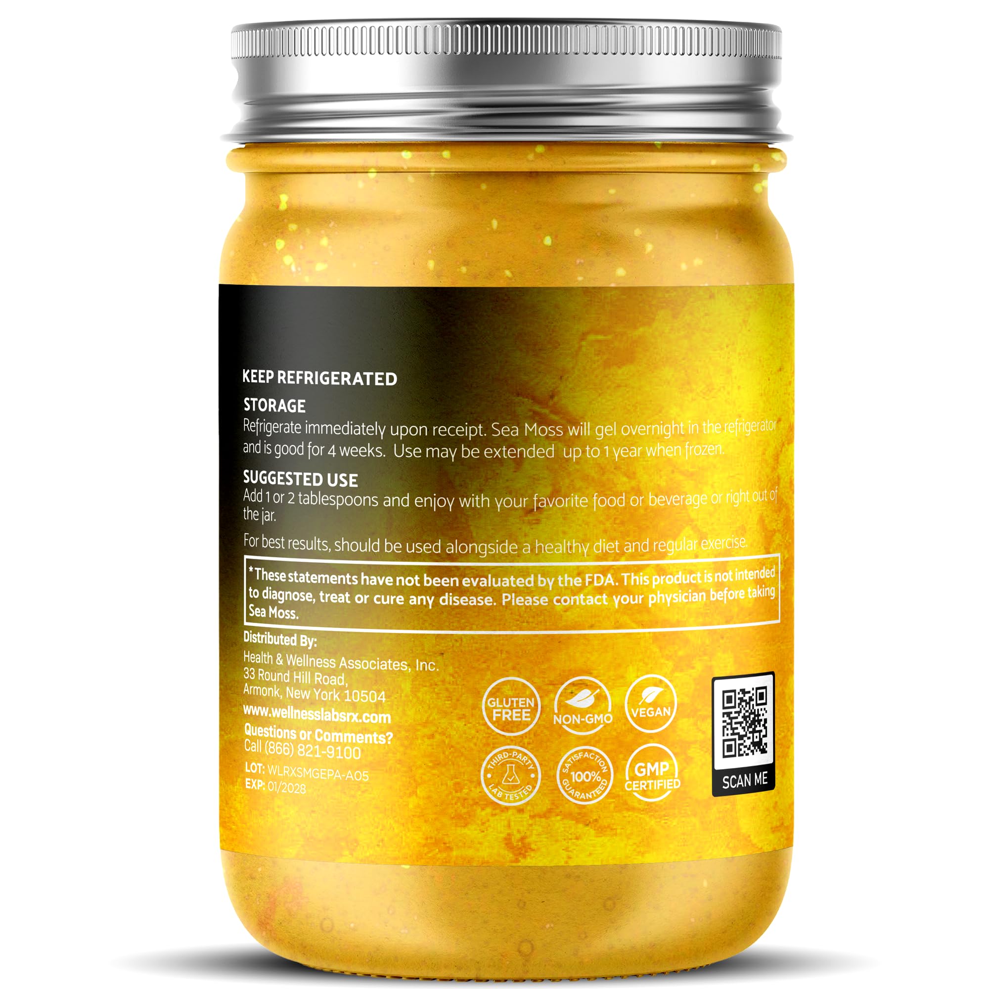 Spoonful of WELLNESS LABSRX Irish Sea Moss Gel Pineapple