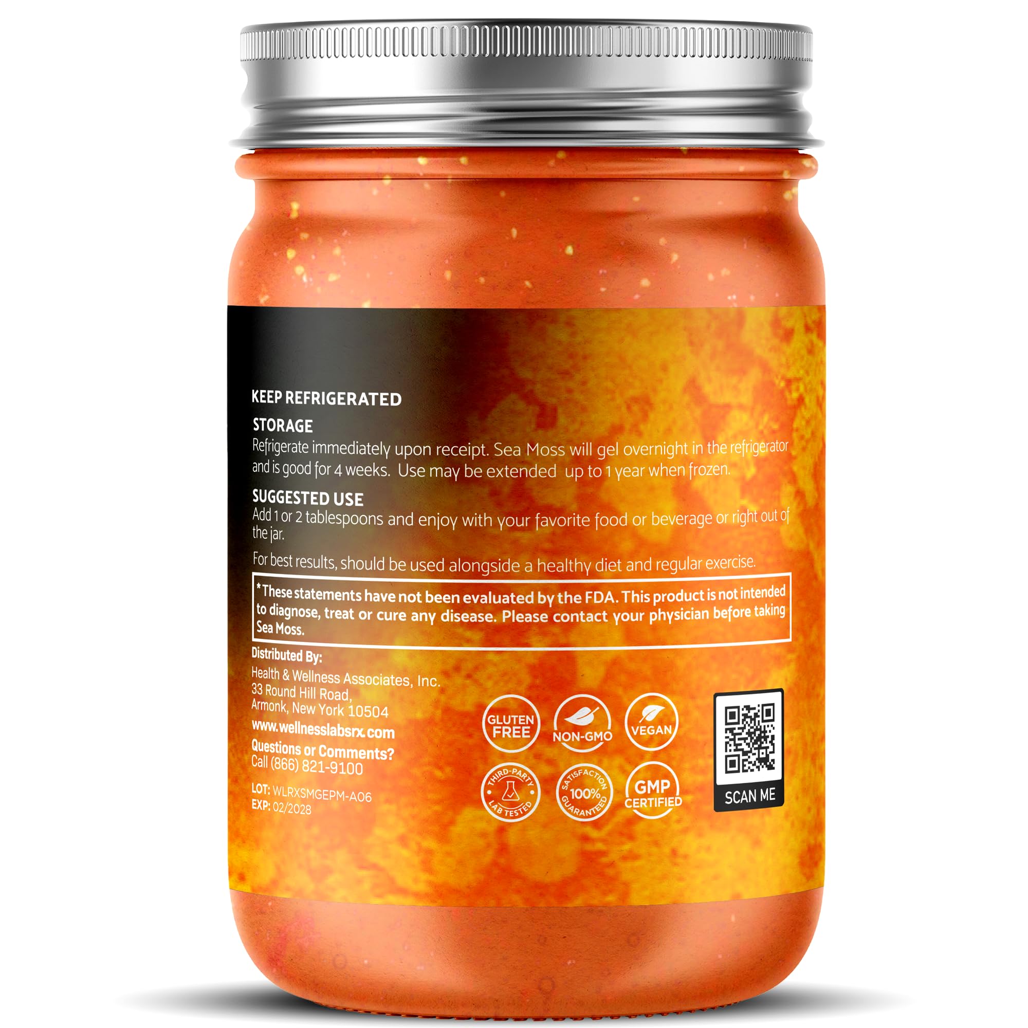 Spoonful of WELLNESS LABSRX Irish Sea Moss Gel Pineapple Mango