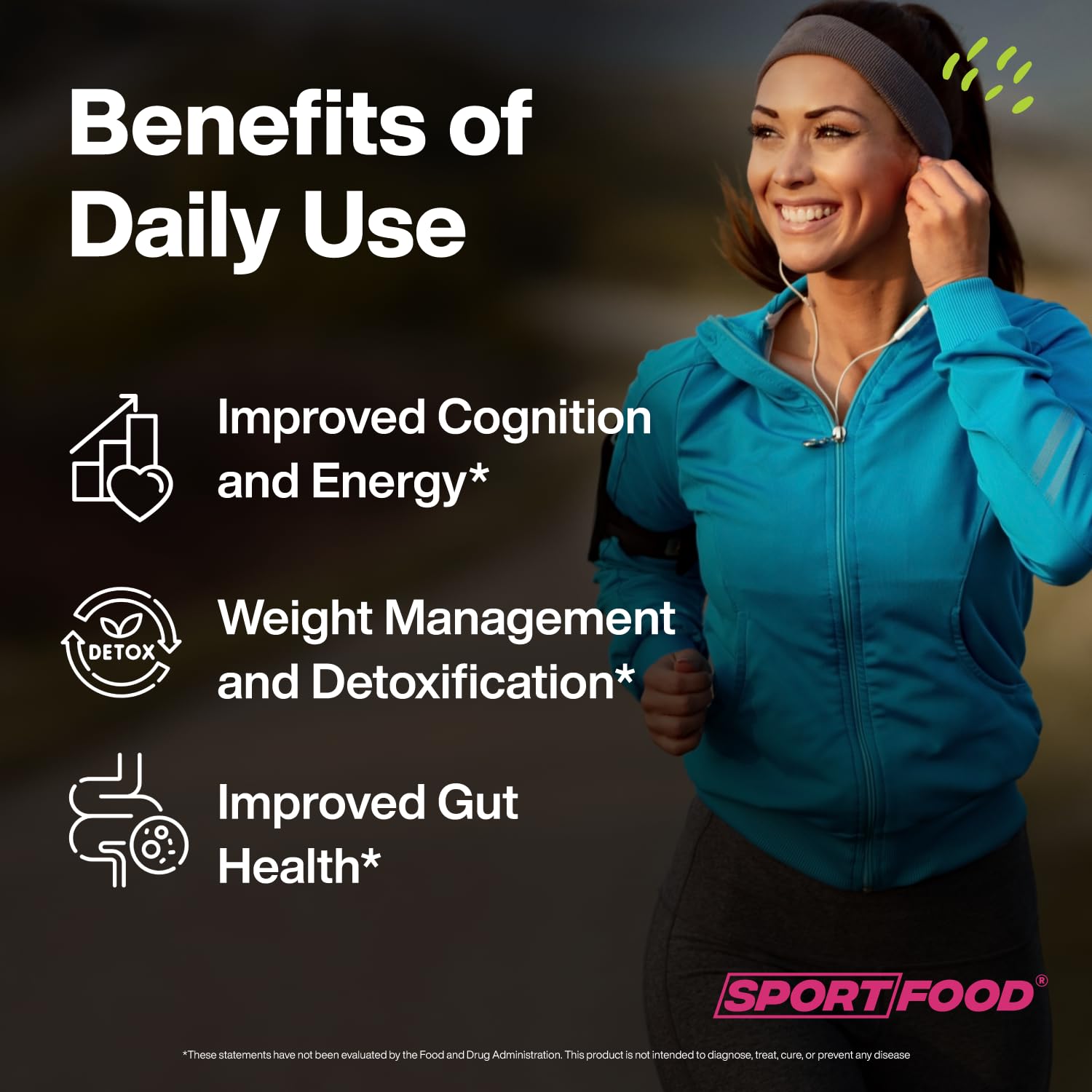 Sport Food Spirulina Superfood Powder in a glass