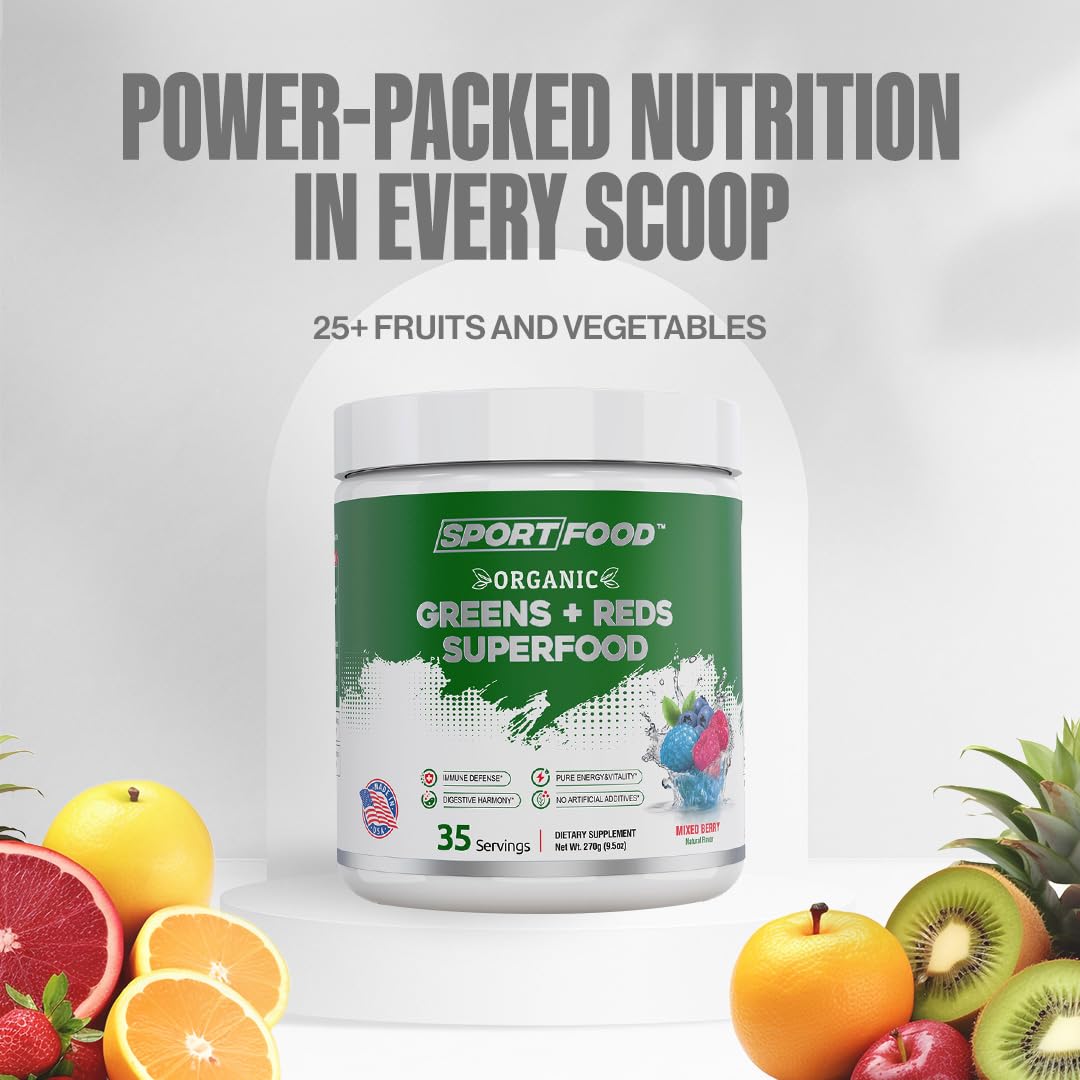 Sport Food Spirulina Superfood Powder on a wooden table