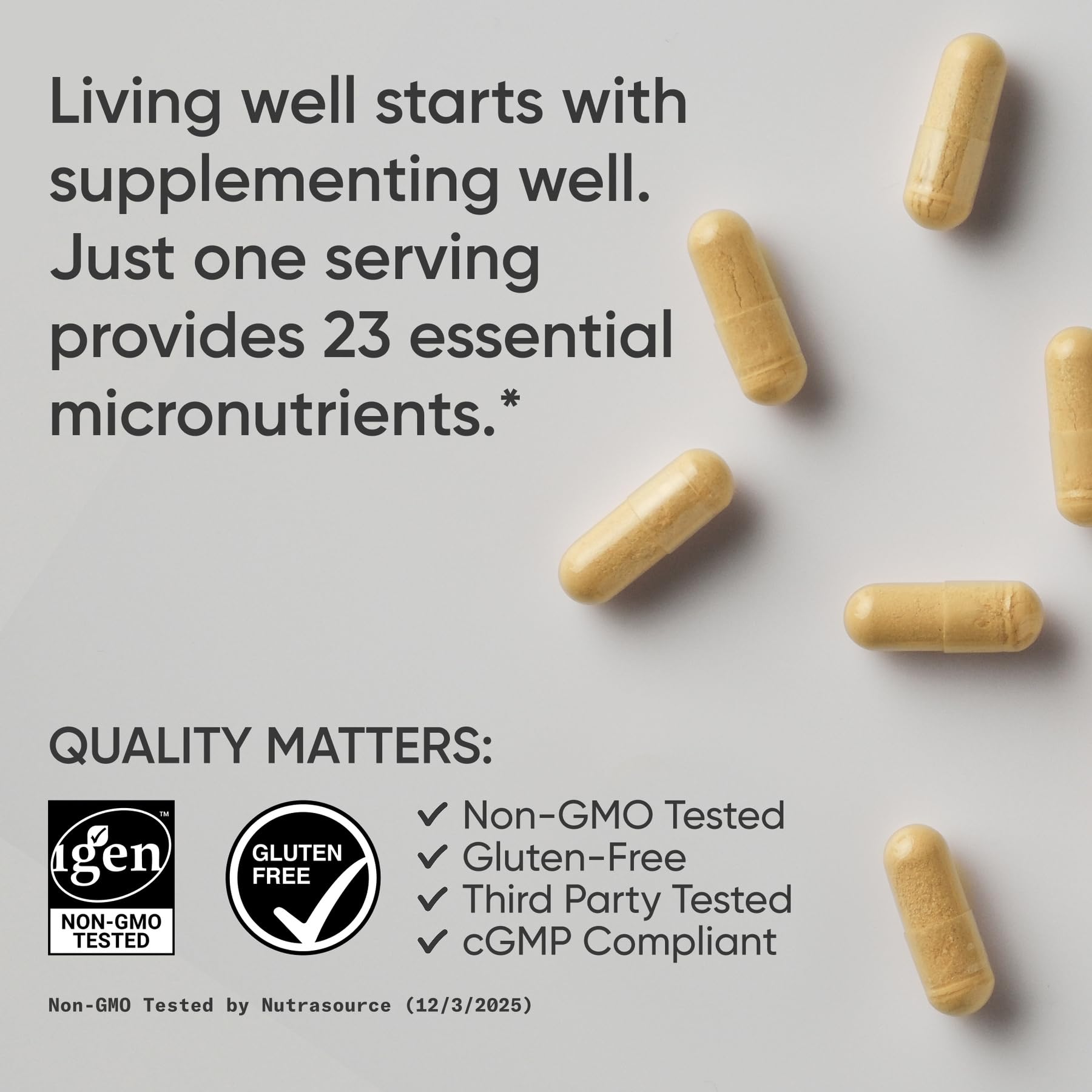 Sports Research Advanced Multivitamin bottle opened with capsules