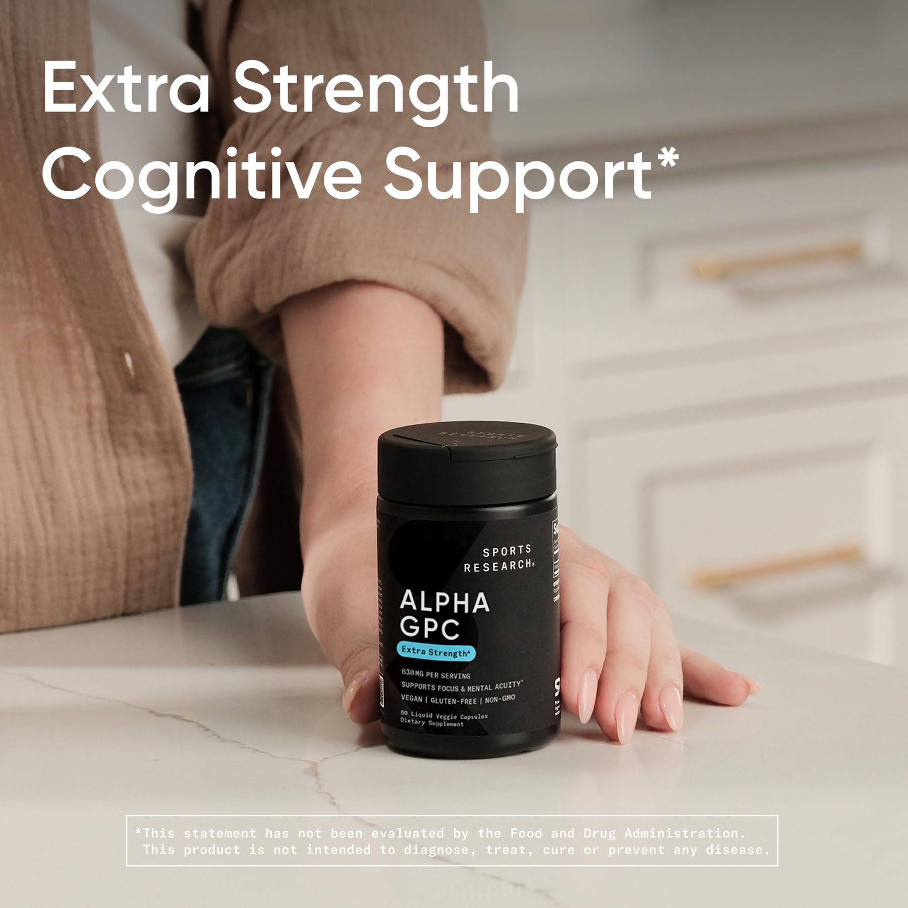 Sports Research Alpha GPC Choline Supplement 630mg packaging details