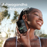 Sports Research Ashwagandha 600mg Organic Veggie Capsules on a wooden table