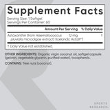 Sports Research Astaxanthin Softgels 12mg ingredients list