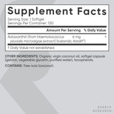 Sports Research Astaxanthin Softgels 6mg bottle with coconut oil