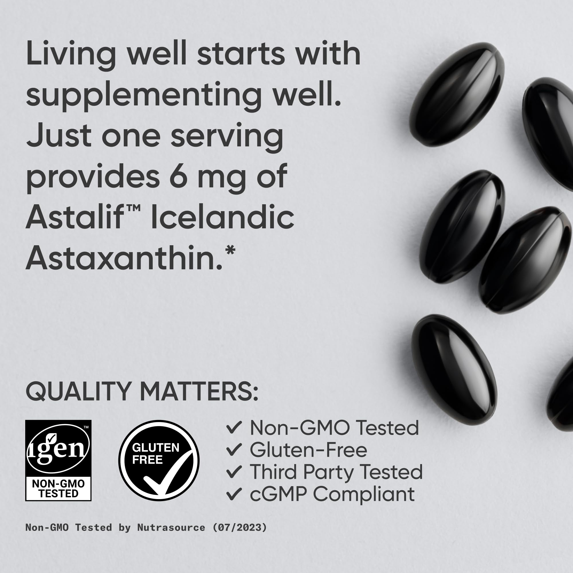 Sports Research Astaxanthin Softgels 6mg ingredients list