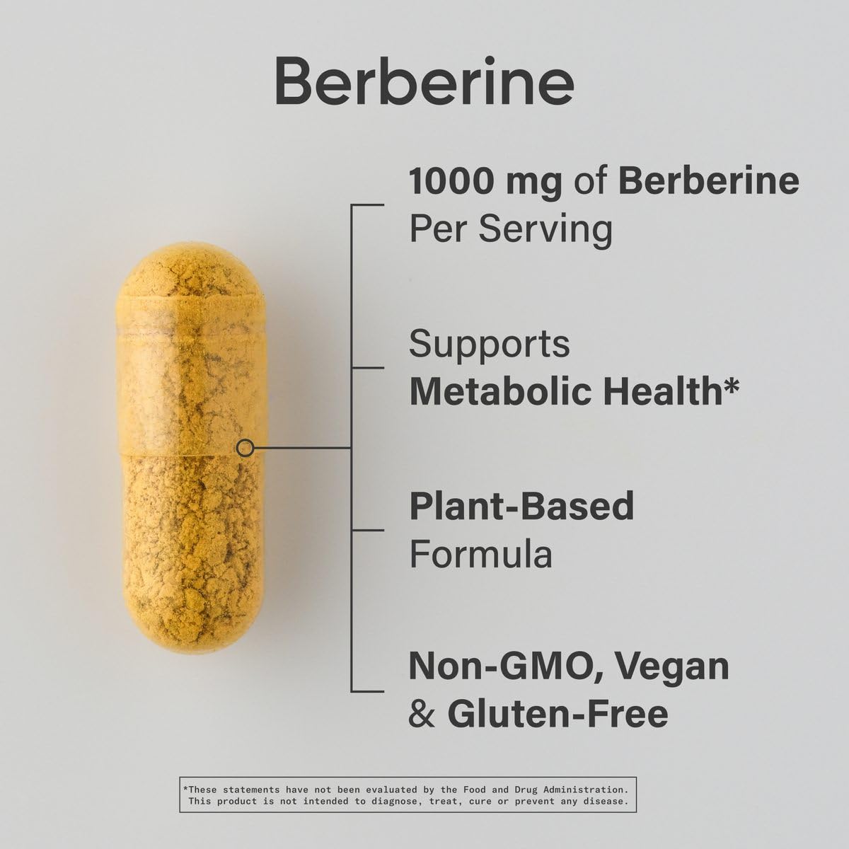 Sports Research Berberine Vegan Supplement 1000mg back view