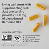 Sports Research Berberine Vegan Supplement 1000mg bottle with cap