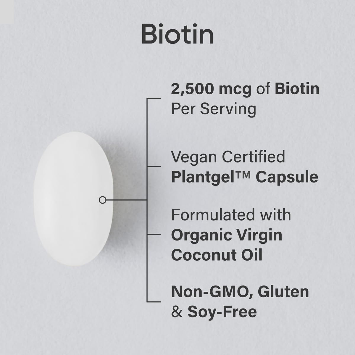 Sports Research Biotin 5000 mcg Vegan Capsules side view