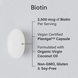 Sports Research Biotin 5000 mcg Vegan Capsules side view