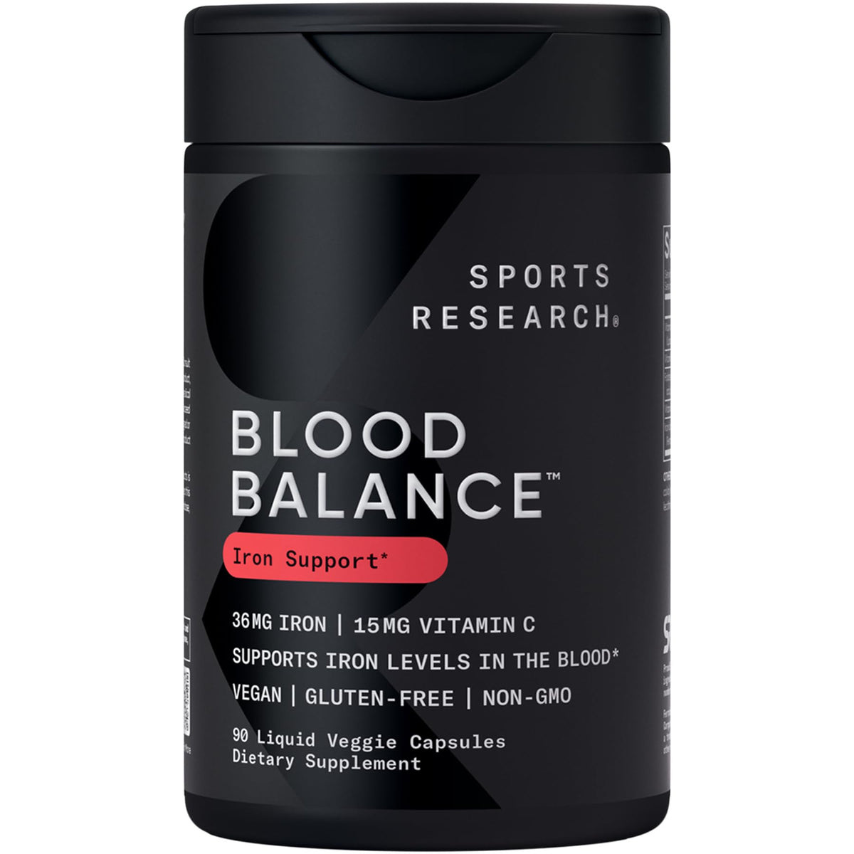 Sports Research Blood Balance Iron Support Supplement front view