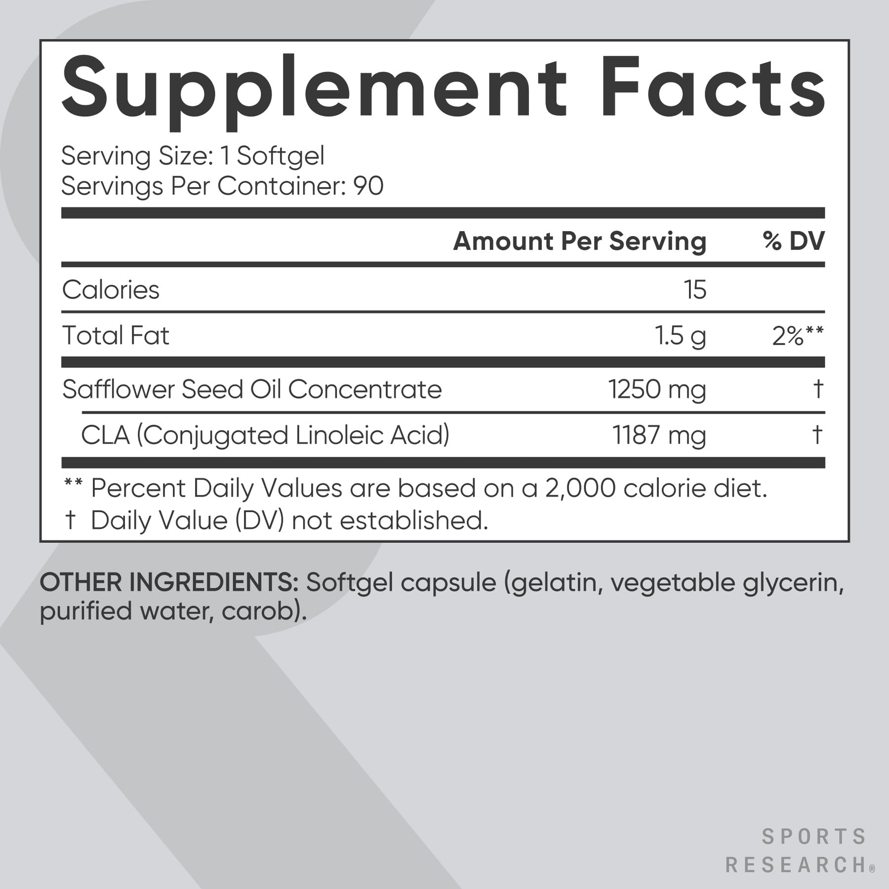 Sports Research CLA Softgels 1250mg close-up of capsules