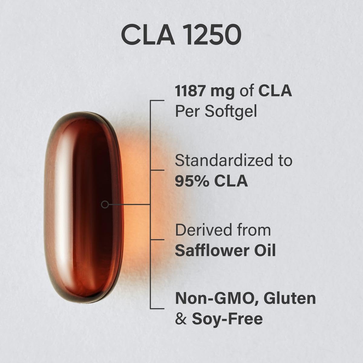 Sports Research CLA Softgels 1250mg side view