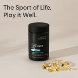 Sports Research Cod Liver Oil Softgels opened bottle showing contents