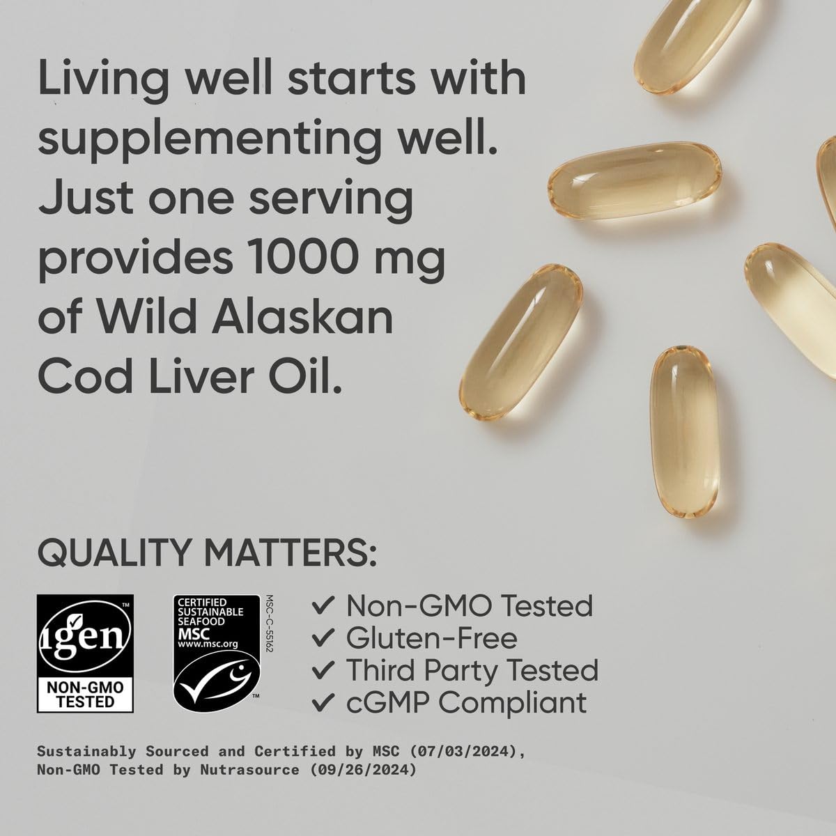 Sports Research Cod Liver Oil Softgels with Vitamin A and D label