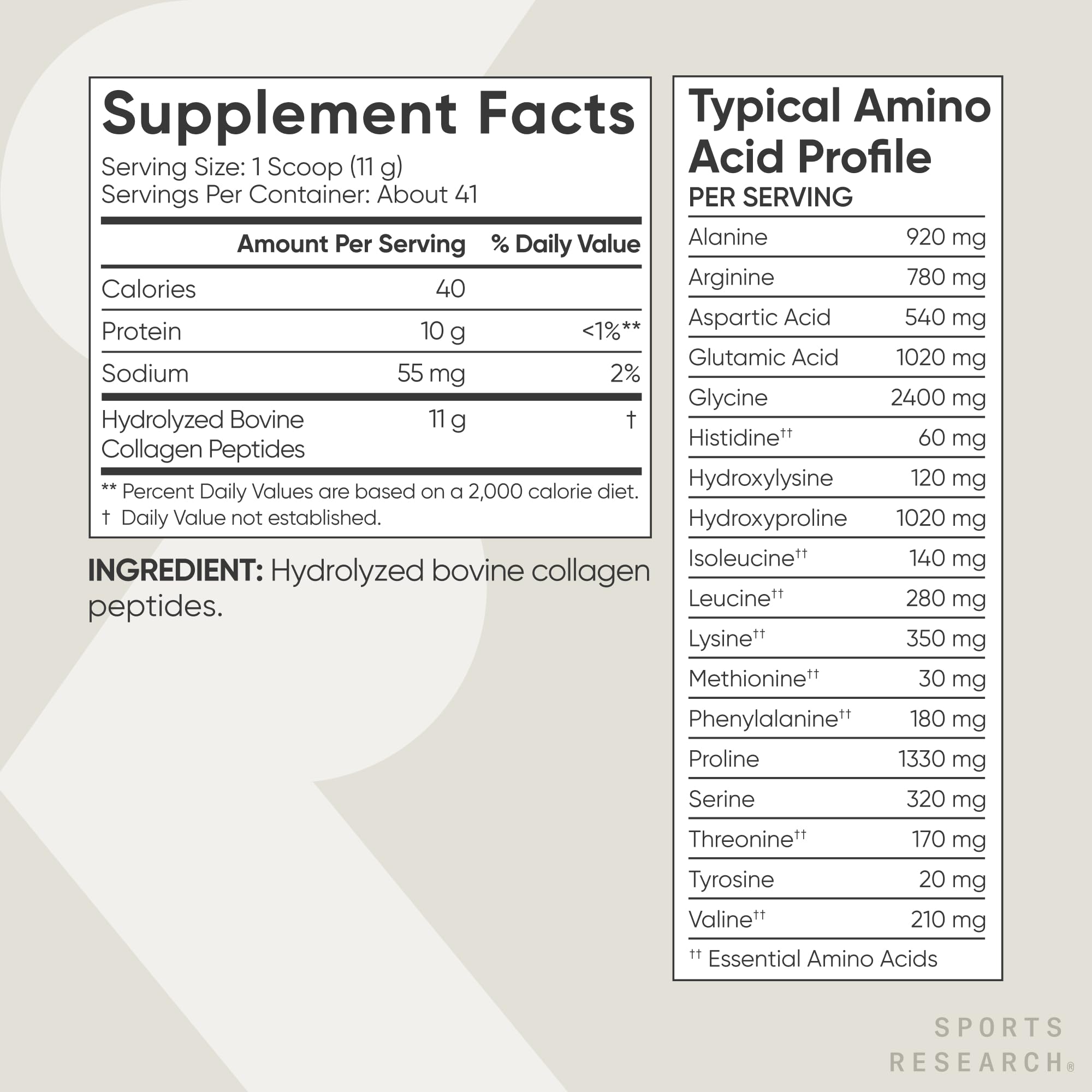 Sports Research Collagen Peptides Powder in a glass of water