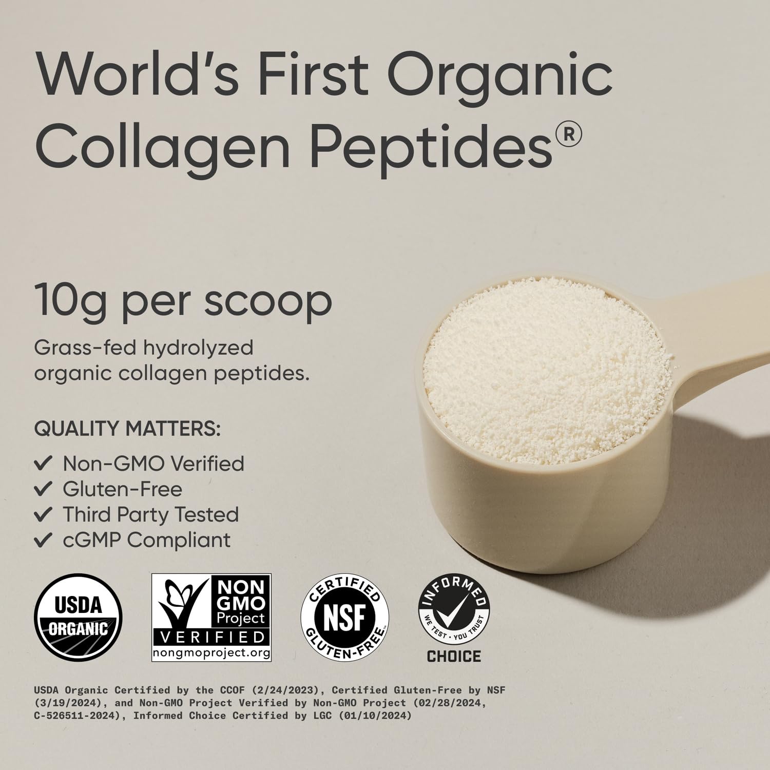 Sports Research Collagen Peptides Powder packaging side view