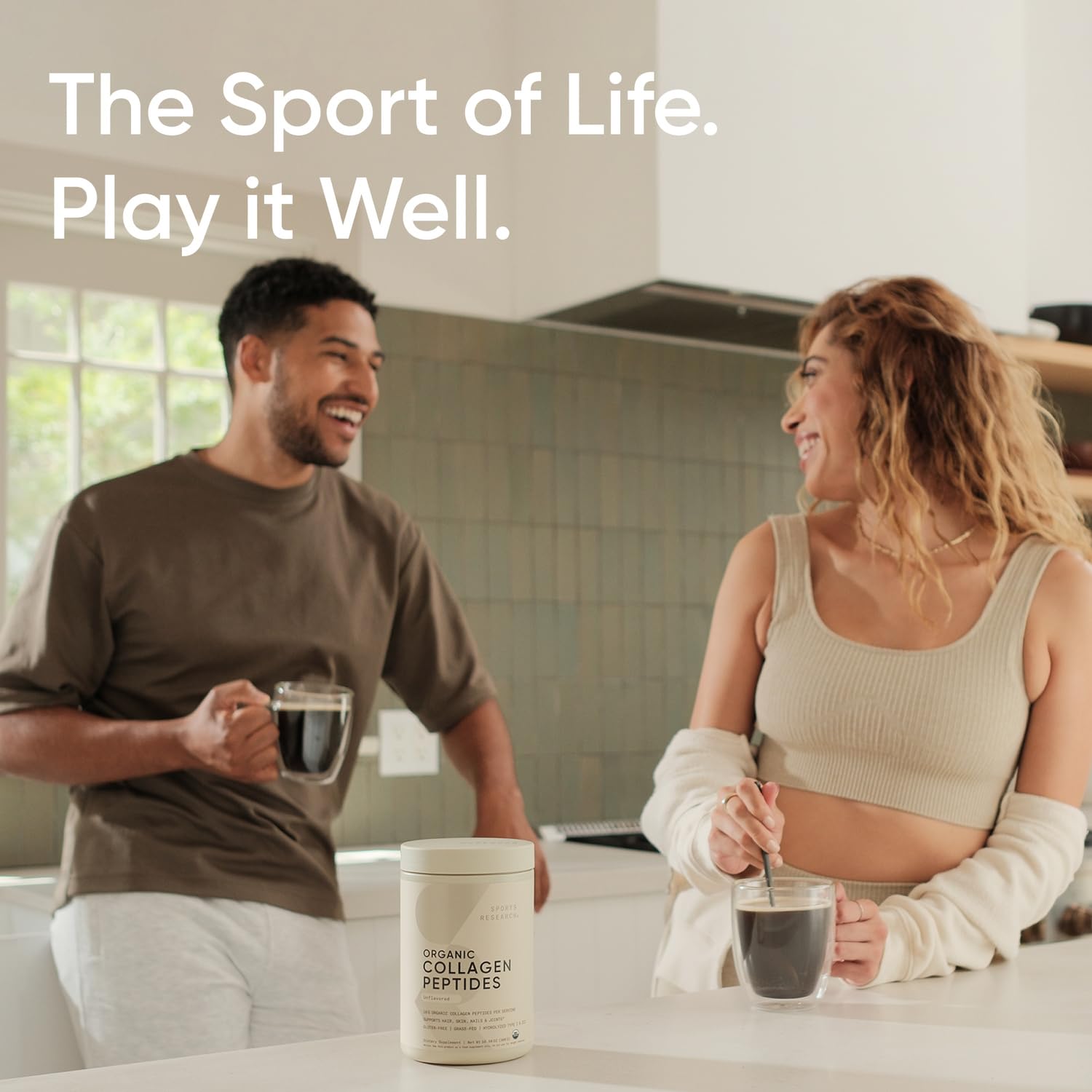 Sports Research Collagen Peptides Powder with coffee