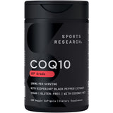 Sports Research CoQ10 Supplement front view with label