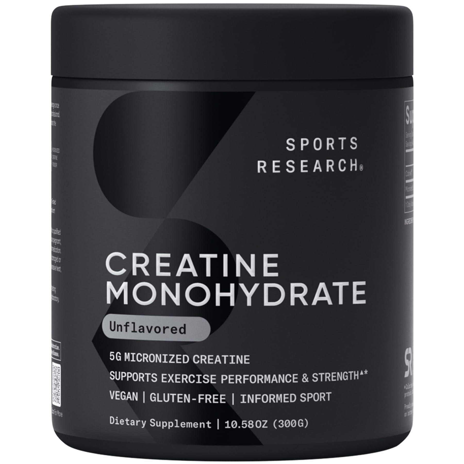 Sports Research Creatine Monohydrate Powder 300g front view