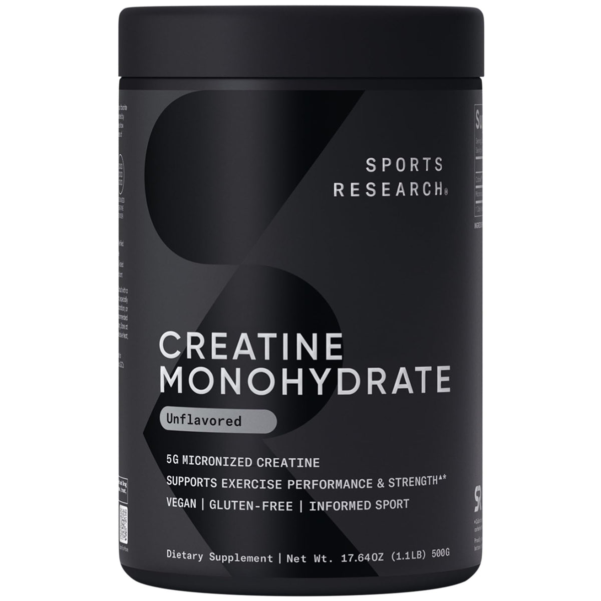Sports Research Creatine Monohydrate Powder 599g front view