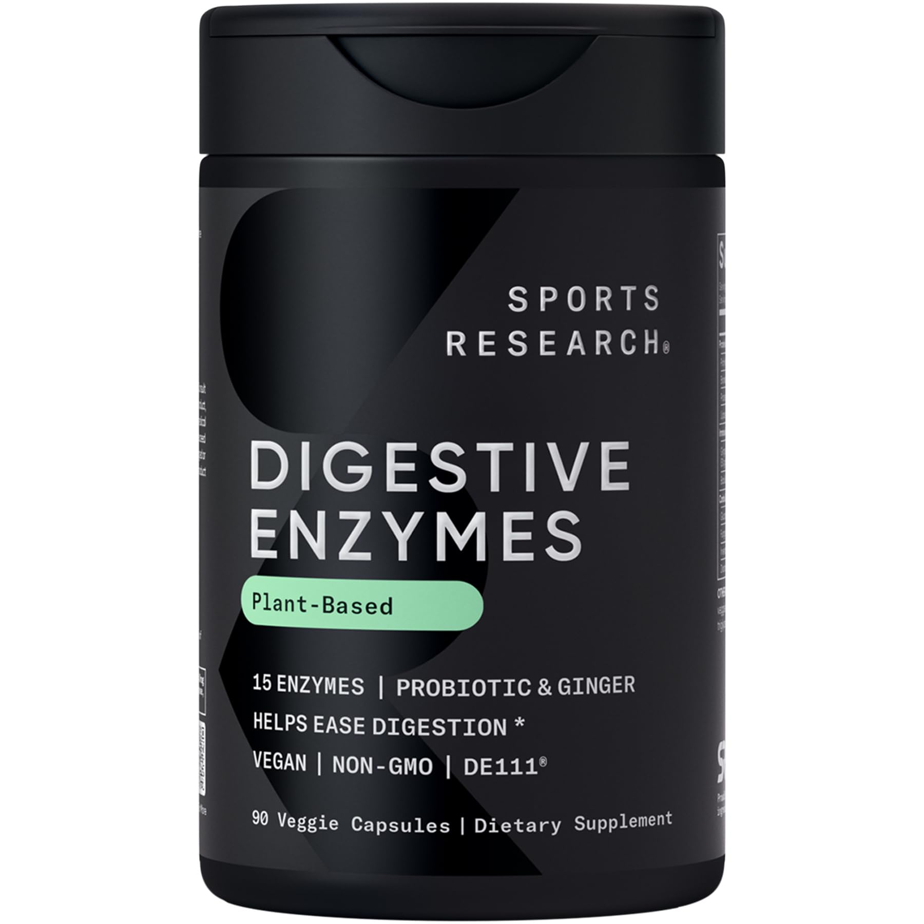 Sports Research daily Enzymes 90 Veggie Capsules front view