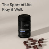 Sports Research Elderberry Capsules display with natural background