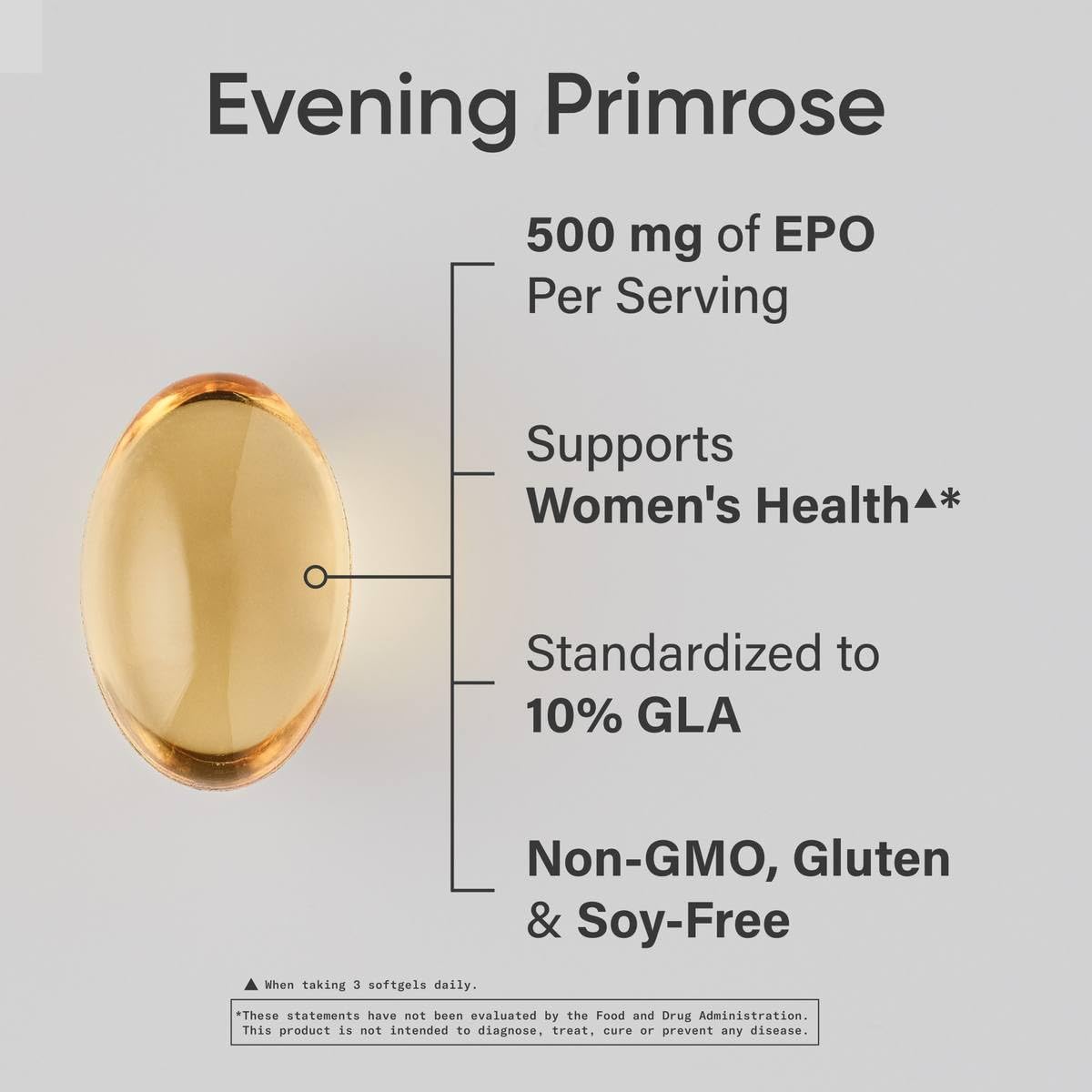 Sports Research Evening Primrose Oil 1300mg mini softgels bottle with label