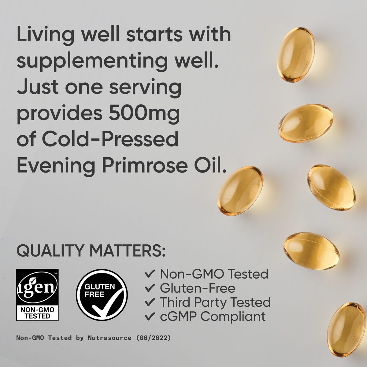 Sports Research Evening Primrose Oil 1300mg mini softgels with measuring spoon